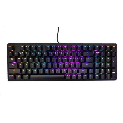  Dirkshop Mechanical Gaming Keyboard Compact 98 Key Mechanical Computer Keyboard -USB Connection Multi-Color Rainbow programmable RGB with Blue Switches,for Windows PC Gamers