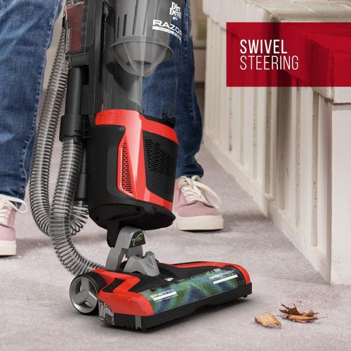  Dirt Devil Razor Vac Bagless Multi Floor Corded Upright Vacuum Cleaner with Swivel Steering, UD70350B, Red