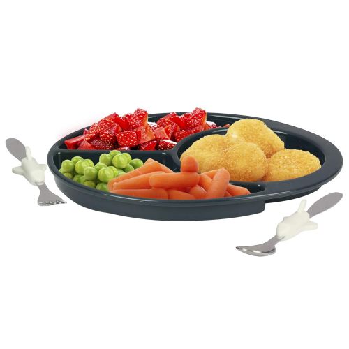  Discovery Earth Mover Meal Builder - 3 Piece Set for Kids & Toddlers - Cosmos Themed Plate, Fork & Spoon - Perfect for All Meals & Snacks - Promotes Portion Control - Dishwasher &