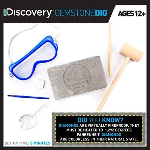  [아마존베스트]Discovery Kids Gemstone Dig Stem Science Kit by Horizon Group USA, Excavate, Dig & Reveal 11 Real Gemstones, Includes Goggles, Excavation Tools, Streak Plate, Magnifying Glass & Mo