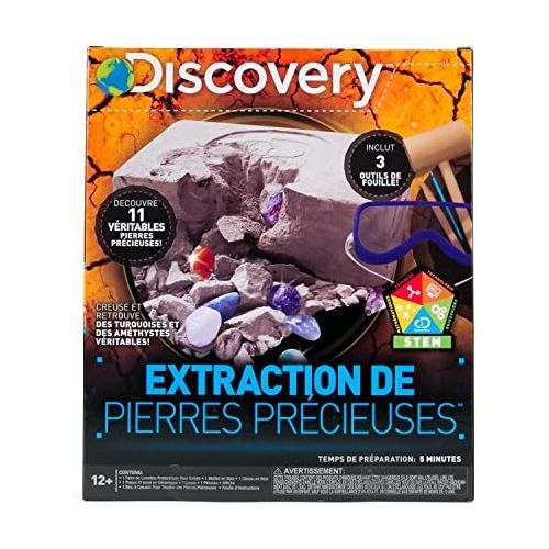  [아마존베스트]Discovery Kids Gemstone Dig Stem Science Kit by Horizon Group USA, Excavate, Dig & Reveal 11 Real Gemstones, Includes Goggles, Excavation Tools, Streak Plate, Magnifying Glass & Mo