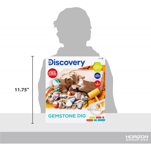  Discovery Kids Gemstone Dig Stem Science Kit by Horizon Group Usa, Excavate, Dig & Reveal 11 Real Gemstones, Includes Goggles, Excavation Tools, Streak Plate, Magnifying Glass & Mo