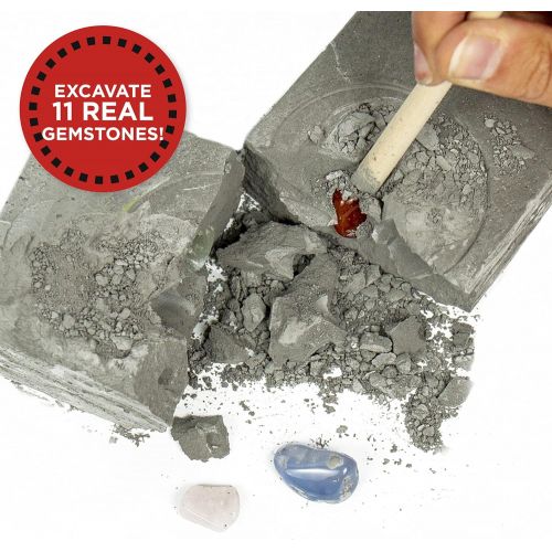 Discovery Kids Gemstone Dig Stem Science Kit by Horizon Group Usa, Excavate, Dig & Reveal 11 Real Gemstones, Includes Goggles, Excavation Tools, Streak Plate, Magnifying Glass & Mo