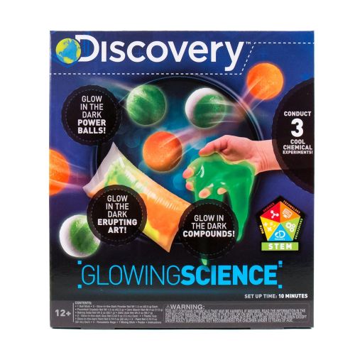  Discovery Kids Glowing Science Kit by Horizon Group USA, Great Stem Experiments, Create Your Own Glow In The Dark Power Balls & More