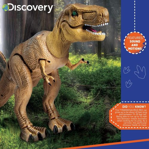  [아마존 핫딜] [아마존핫딜]Discovery Kids Remote Control RC T Rex Dinosaur Electronic Toy Action Figure Moving & Walking Robot w/ Roaring Sounds & Chomping Mouth, Realistic Plastic Model, Boys & Girls 6 Year