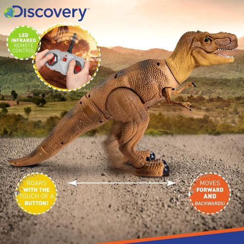  [아마존 핫딜] [아마존핫딜]Discovery Kids Remote Control RC T Rex Dinosaur Electronic Toy Action Figure Moving & Walking Robot w/ Roaring Sounds & Chomping Mouth, Realistic Plastic Model, Boys & Girls 6 Year