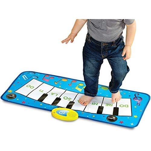  [아마존베스트]Discovery Kids Play Piano Keyboard Music Mat w/ Built-in Children’s Songs and Memory Playback, Fold Up/Rollup Floor Mat w/ Oversized Keys for Hands, Feet, and Dancing; Interactive