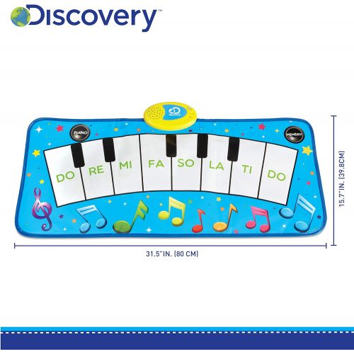  [아마존베스트]Discovery Kids Play Piano Keyboard Music Mat w/ Built-in Children’s Songs and Memory Playback, Fold Up/Rollup Floor Mat w/ Oversized Keys for Hands, Feet, and Dancing; Interactive