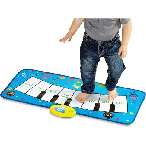 [아마존베스트]Discovery Kids Play Piano Keyboard Music Mat w/ Built-in Children’s Songs and Memory Playback, Fold Up/Rollup Floor Mat w/ Oversized Keys for Hands, Feet, and Dancing; Interactive