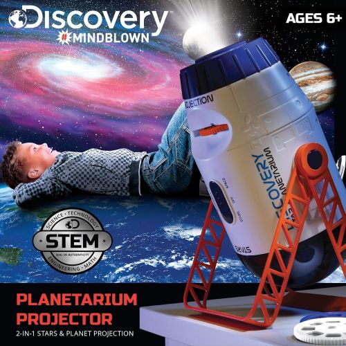  Discovery Kids Discovery #MINDBLOWN 2-in-1 Reversible Planetarium Space Projector ? 360-Degree Rotation ? Moving Stars Mode and Stationary Viewfinder Mode