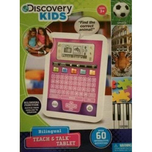  Discovery Kids Bilingual Spanish English Teach & Talk Tablet, Pink and White