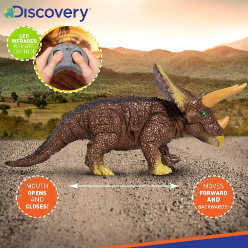  Discovery Kids Remote Control RC T Rex Dinosaur Electronic Toy Action Figure Moving & Walking Robot w Roaring Sounds & Chomping Mouth, Realistic Plastic Model, Boys & Girls 6 Year