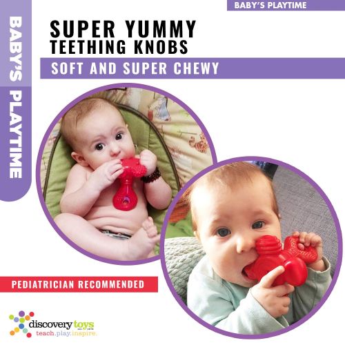  Discovery Toys Super Yummy Teether | 5 Teething Knobs Training for Infant, Baby, and Toddler | BPA-Free Soothing Teething Toy