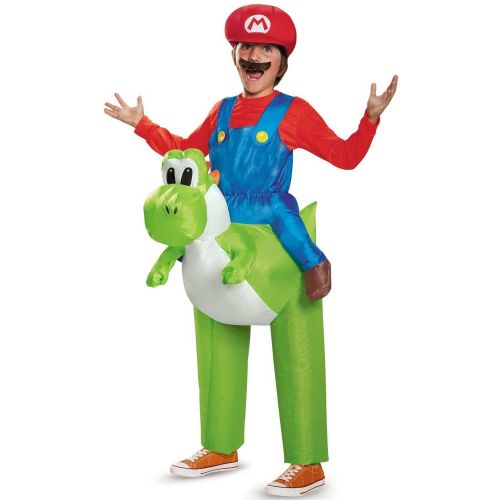  Disguise Super Mario Bros Mario Riding Yoshi Inflatable Child Halloween Costume, 1 Size