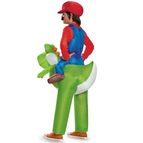  Disguise Super Mario Bros Mario Riding Yoshi Inflatable Child Halloween Costume, 1 Size