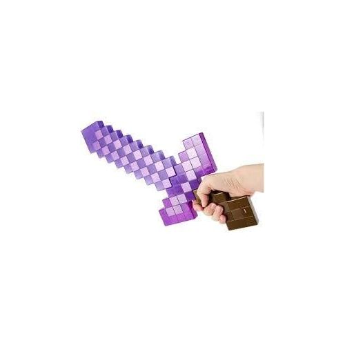  Minecraft Toy Weapon, Enchanted Purple Sword Costume Accessory, Plastic Video Game Inspired Toy Replica, 20.25 Inch Length
