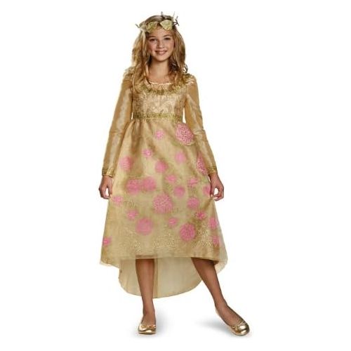 디즈니 Disguise Disney Maleficent Movie Aurora Coronation Gown Girls Deluxe Costume, Medium/7-8