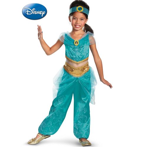  Disguise Disneys Aladdin Jasmine Sparkle Deluxe Girls Costume, 7-8