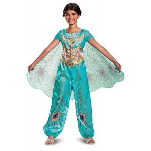 디즈니 Disguise Disney Princess Jasmine Aladdin Classic Girls Costume, Teal