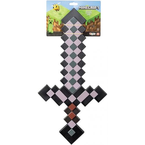  Minecraft Netherite Sword, Official Minecraft Costume Accessory for Kids, Single Size Video Game Costume Prop