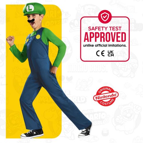  Disguise Nintendo Super Mario Brothers Luigi Classic Boys Costume, Large/10-12