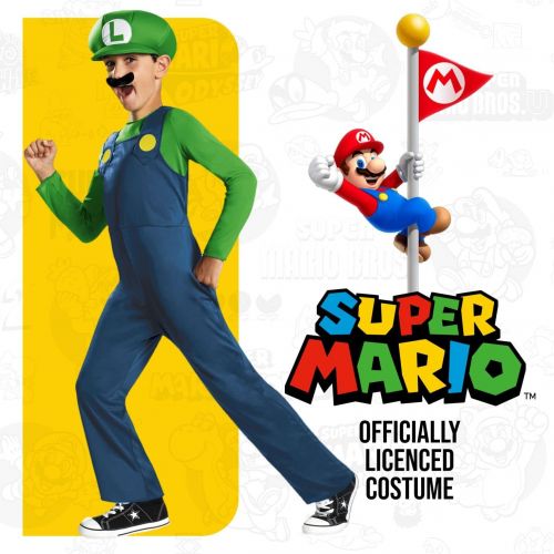  Disguise Nintendo Super Mario Brothers Luigi Classic Boys Costume, Large/10-12