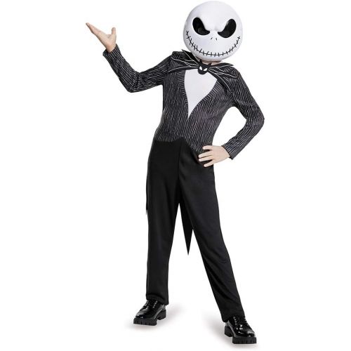  Disguise Disney Jack Skellington Nightmare Before Christmas Boys Costume Black, Medium (7 8) & D/Ceptions 2 Stitched White Pantyhose Costume Accessory, One Size Child