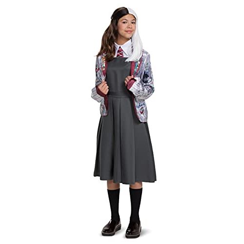  Disguise Estella Cruella Costume, Official Disney Estella School Girl Outfit from Cruella Live Action Movie, Girls Size Large (10 12)