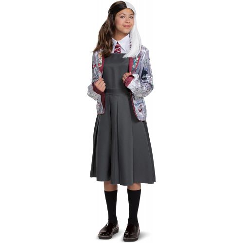  Disguise Estella Cruella Costume, Official Disney Estella School Girl Outfit from Cruella Live Action Movie, Girls Size Large (10 12)