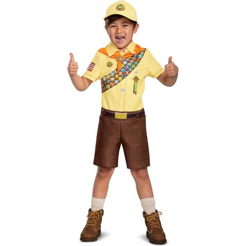  Disguise Russell from Up Costume, Disney Pixar Movie Inspired Character Outfit for Kids, Classic Child