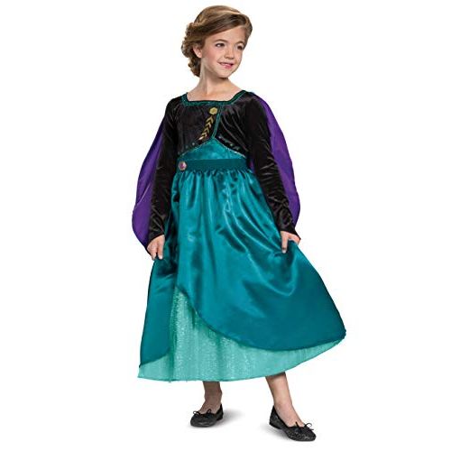  Disguise Disney Frozen 2 Anna Costume for Girls, Deluxe Dress and Cape Outfit