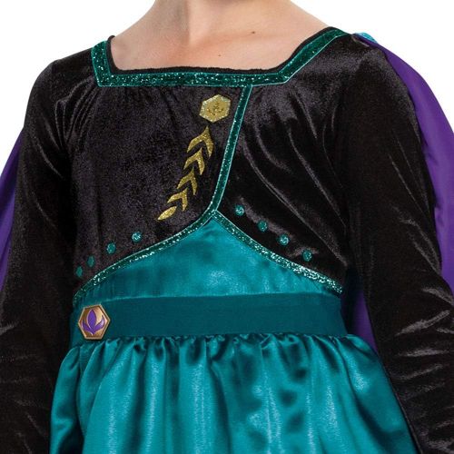  Disguise Disney Frozen 2 Anna Costume for Girls, Deluxe Dress and Cape Outfit