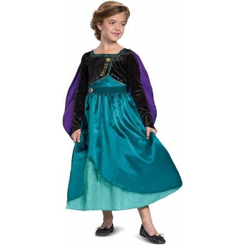  Disguise Disney Frozen 2 Anna Costume for Girls, Deluxe Dress and Cape Outfit