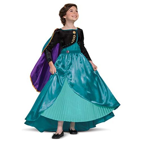  Disguise Disney Frozen 2 Anna Costume for Girls, Prestige Glam Dress and Cape Outfit