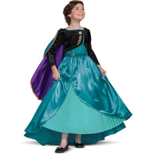  Disguise Disney Frozen 2 Anna Costume for Girls, Prestige Glam Dress and Cape Outfit