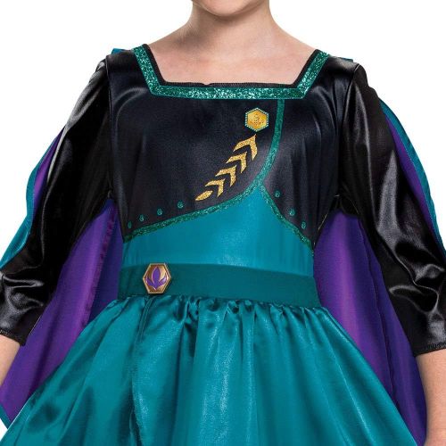  Disguise Disney Frozen 2 Anna Costume for Girls, Classic Dress and Cape Outfit