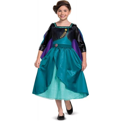  Disguise Disney Frozen 2 Anna Costume for Girls, Classic Dress and Cape Outfit