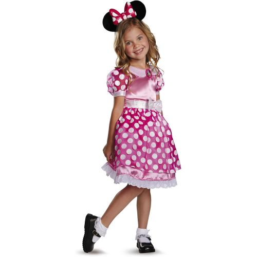  할로윈 용품Disguise Disneys Mickey Mouse Clubhouse Pink Minnie Mouse Light-Up Motion-Activated Toddler Costume, Small/2T