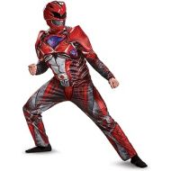 Disguise Mens Red Ranger Movie Muscle Adult Costume