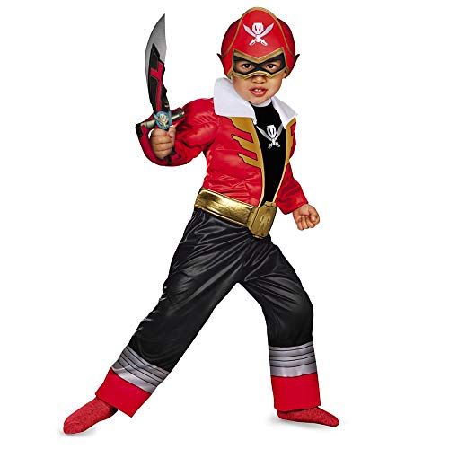  할로윈 용품Disguise Saban Super MegaForce Power Rangers Red Ranger Toddler Muscle Costume, Small/2T