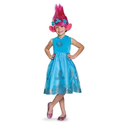  할로윈 용품Disguise Poppy Deluxe W/Wig Trolls Costume, Blue, Small (4-6X)