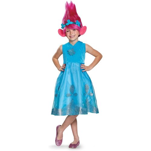  할로윈 용품Disguise Poppy Deluxe W/Wig Trolls Costume, Blue, Small (4-6X)