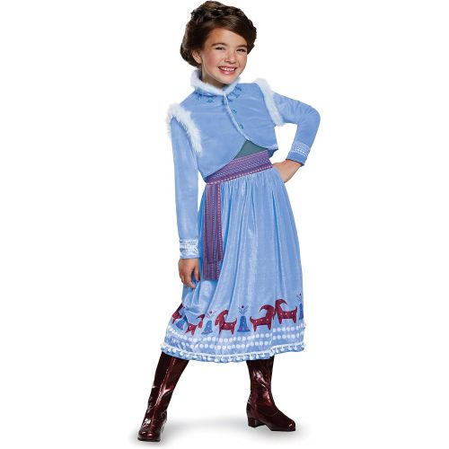 할로윈 용품Disguise Anna Frozen Adventure Dress Deluxe Costume, Multicolor, X-Small (3T-4T)