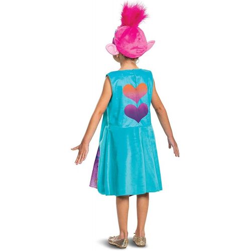  할로윈 용품Disguise Poppy Troll Costume, Deluxe Trolls World Tour Rainbow Poppy Costume for Kids with Headpiece