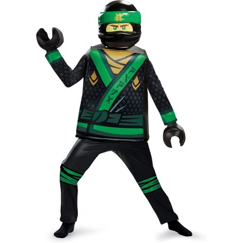  할로윈 용품Disguise Lloyd Lego Ninjago Movie Deluxe Costume, Green, Small (4-6)