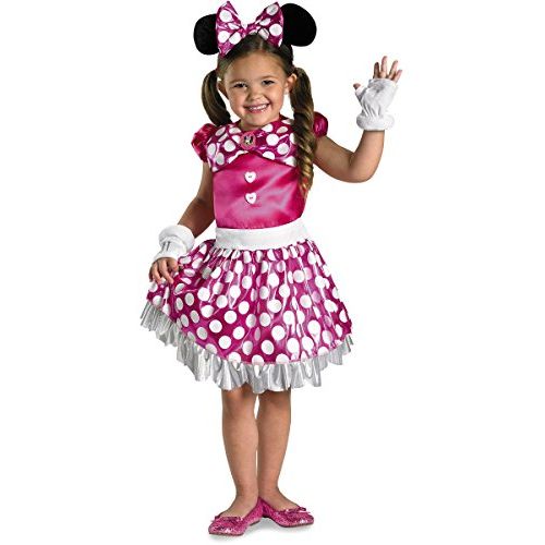  할로윈 용품Disguise Disney Mickey Mouse Clubhouse Pink Minnie Shimmer Girls Costume, Medium/7-8