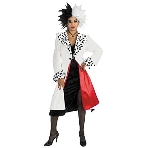  할로윈 용품Disguise Womens Disney Deluxe Cruella Devil Prestige Fancy Halloween Costume, One Size (up to 16)