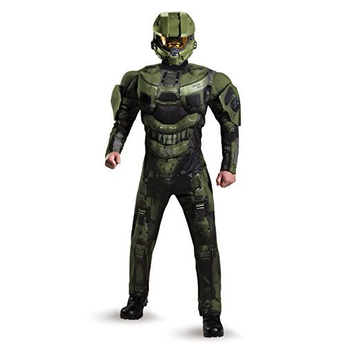  할로윈 용품Disguise Mens Halo Deluxe Muscle Master Chief Adult Costume