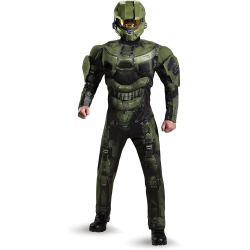  할로윈 용품Disguise Mens Halo Deluxe Muscle Master Chief Adult Costume