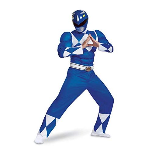  할로윈 용품Disguise Mens Power Rangers Blue Ranger Muscle Costume